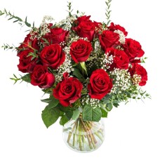 Bouquet of 20 roses with plaster